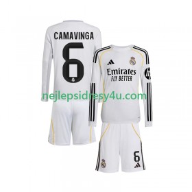 Fotbalový Dres Real Madrid Camavinga 6 Dětské Domácí 2025/26 Dlouhý Rukáv